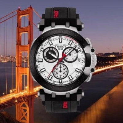 Tissot T Race Chronograph White Dial Black Silicone Strap Watch For Men - T115.417.27.011.00 Buy Now By Tissot