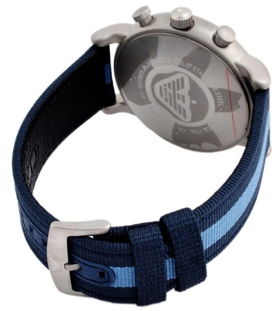 Emporio Armani Luigi Chronograph Quartz Blue Dial Blue Nylon Strap Watch For Men - AR1949 Buy Now By Emporio Armani