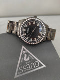 Guess Sparkler Diamonds Black Dial Black Steel Strap Watch for Women - GW0111L4 Buy Now By Guess