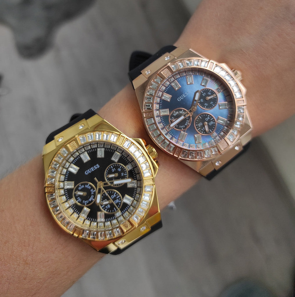 Guess Venus Diamonds Black Dial Black Rubber Strap Watch for Women - GW0118L2 Buy Now By Guess