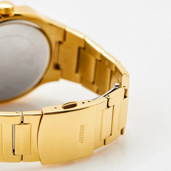 Guess Duke Glitz Crystals Gold Dial Gold Steel Strap Watch For Men - GW0576G2 Buy Now By Guess