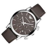 Emporio Armani Classic Chronograph Brown Dial Brown Leather Strap Watch For Men - AR1734 Buy Now By Emporio Armani