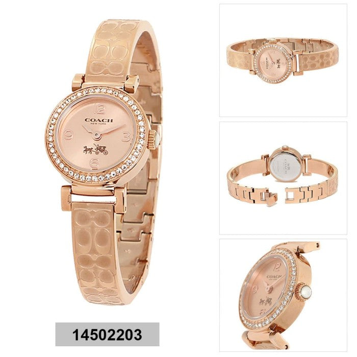 Coach Madison Crystals Rose Gold Dial Rose Gold Steel Strap Watch For Women - 14502203 Buy Now By Coach