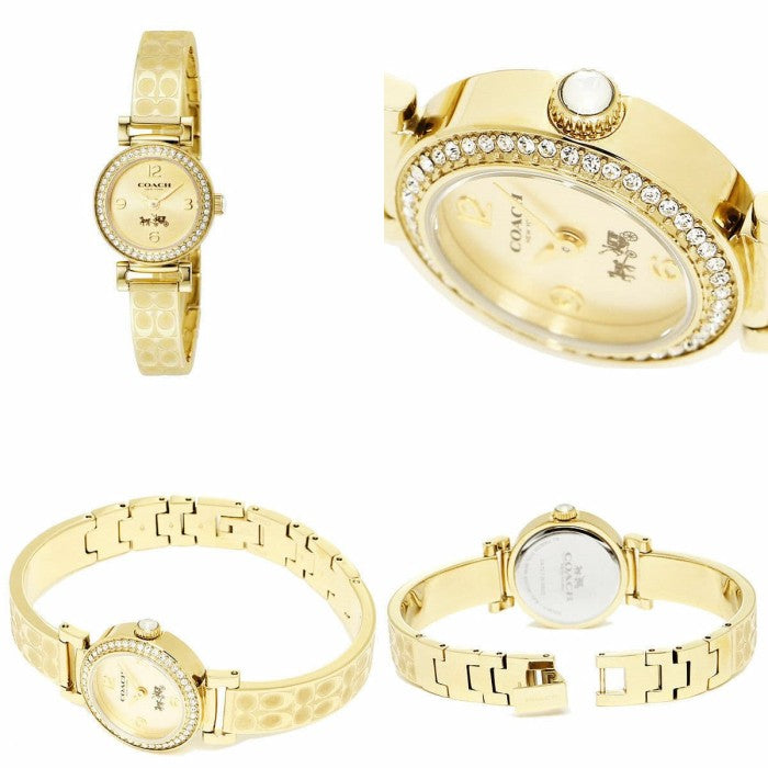 Coach Dress Crystals Gold Dial Gold Steel Strap Watch For Women - 14502202 Buy Now By Coach