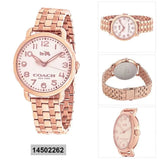 Coach Delancey White Dial Rose Gold Steel Strap Watch for Women - 14502262 Buy Now By Coach