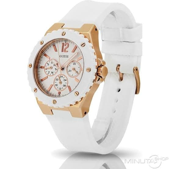 Guess Overdrive Analog White Dial White Rubber Strap Watch for Women - W10614L2 Buy Now By Guess