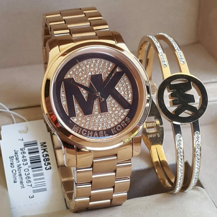 Michael Kors Runway Rose Gold Dial Rose Gold Steel Strap Watch For Women - MK5853 Buy Now By Michael Kors