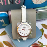 Fossil Classic Minute White Dial White Leather Strap Watch for Women - BQ3328 Buy Now By Fossil
