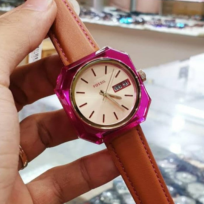 Fossil Candy White Dial Brown Leather Strap Watch for Women - ES3537 Buy Now By Fossil