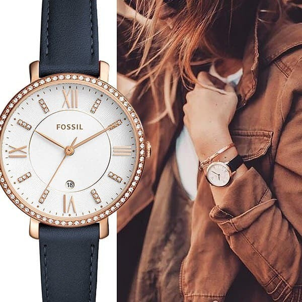 Fossil Jacqueline White Dial Blue Leather Strap Watch for Women - ES4291 Buy Now By Fossil