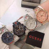 Guess Classic Multi-Function Black Dial Black Steel Strap Watch For Women - W0330L15 Buy Now By Guess