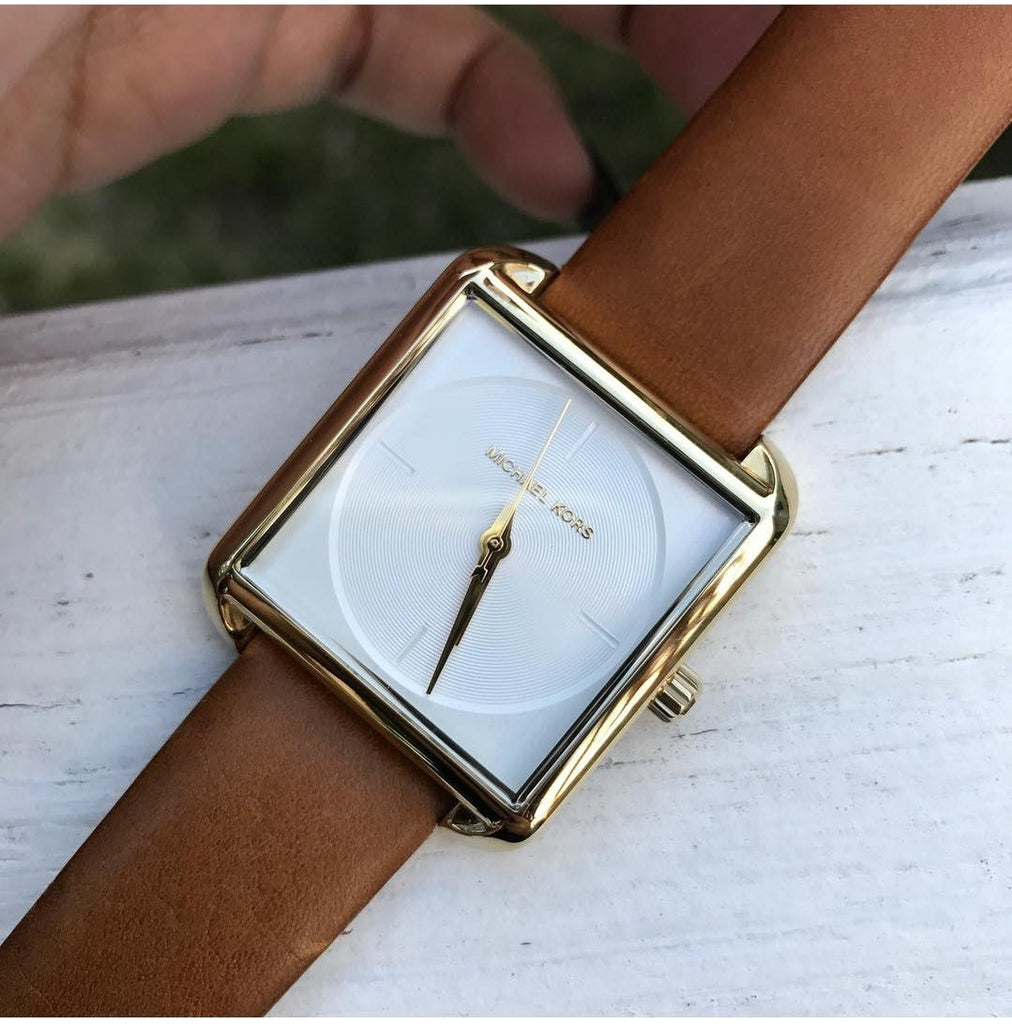 Michael Kors Lake White Dial Brown Leather Strap Watch For Women - MK2584 Buy Now By Michael Kors