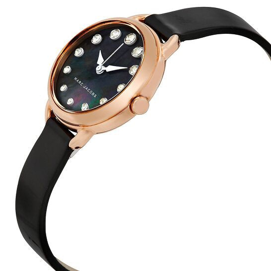 Marc Jacobs Betty Mother of Pearl Black Dial Black Leather Strap Watch for Women - MJ1513 Buy Now By Marc Jacobs