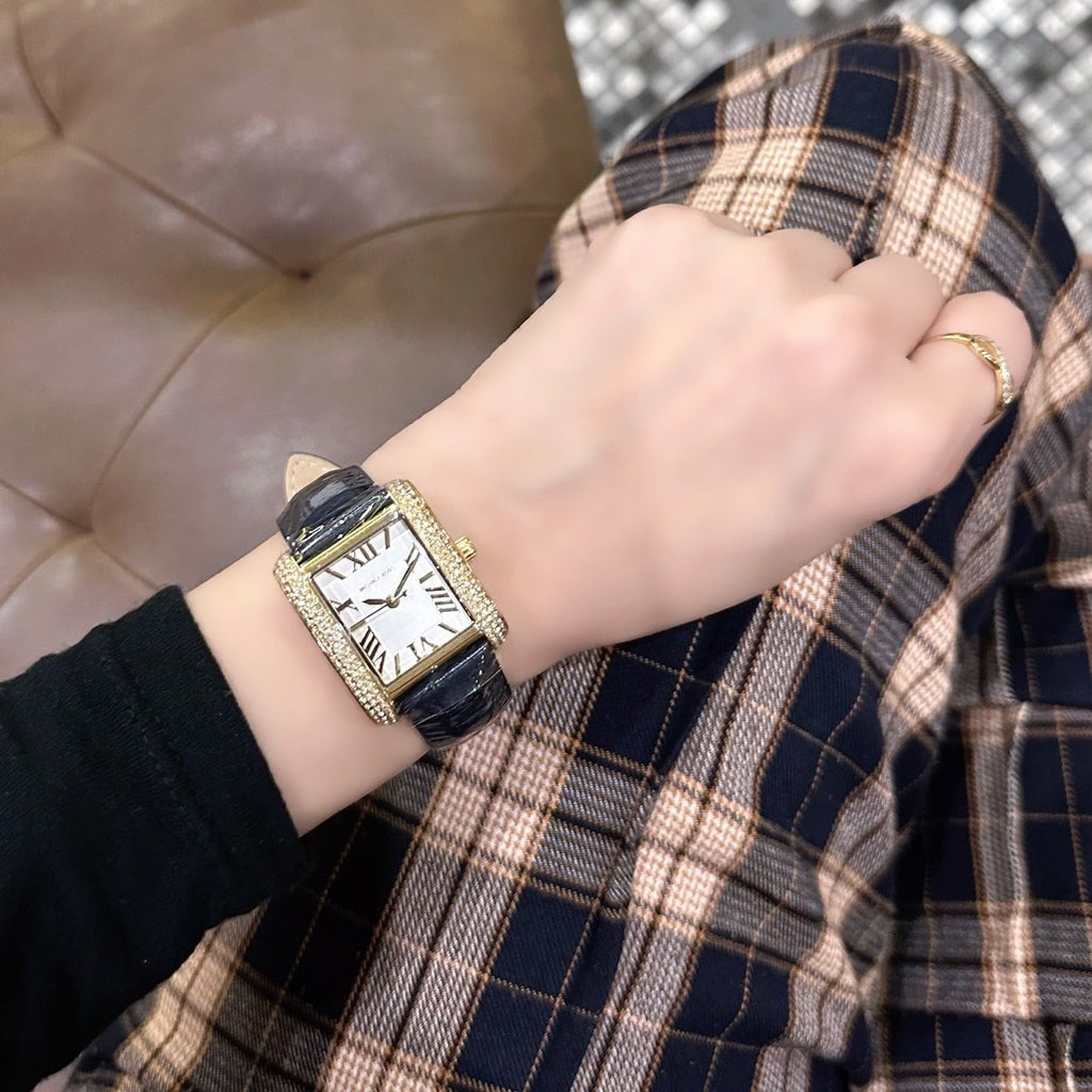 Michael Kors Emery Quartz Diamond Silver Dial Blue Leather Strap Watch For Women - MK2982 Buy Now By Michael Kors