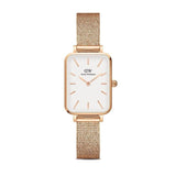 Daniel Wellington Quadro Pressed Melrose White Dial Rose Gold Mesh Strap Watch For Women - DW00100465 Buy Now By Daniel Wellington