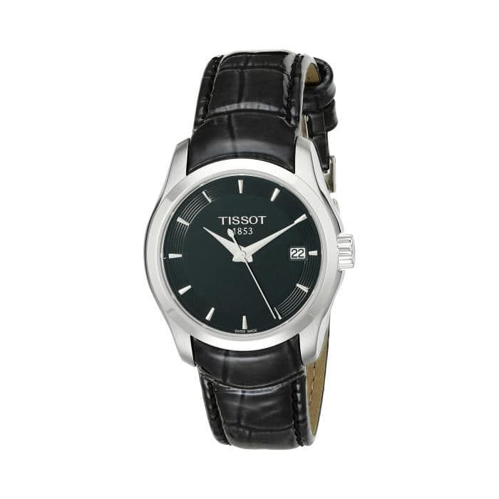 Tissot T Trend Couturier Black Dial Black Leather Strap Watch For Women - T035.210.16.051.00 Buy Now By Tissot