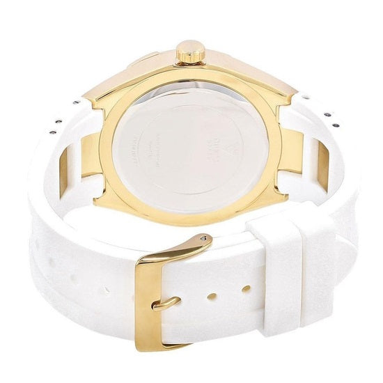 Guess Luna Diamonds White Dial White Rubber Strap Watch for Women - W0653L3 Buy Now By Guess