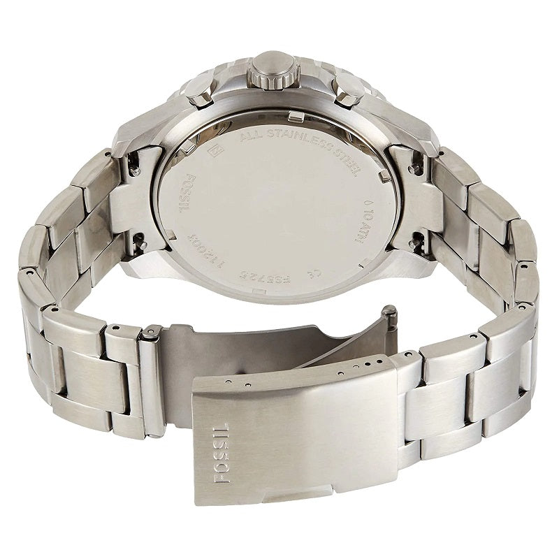 Fossil FB-03 Chronograph Black Dial Silver Steel Strap Watch for Men - FS5725 Buy Now By Fossil