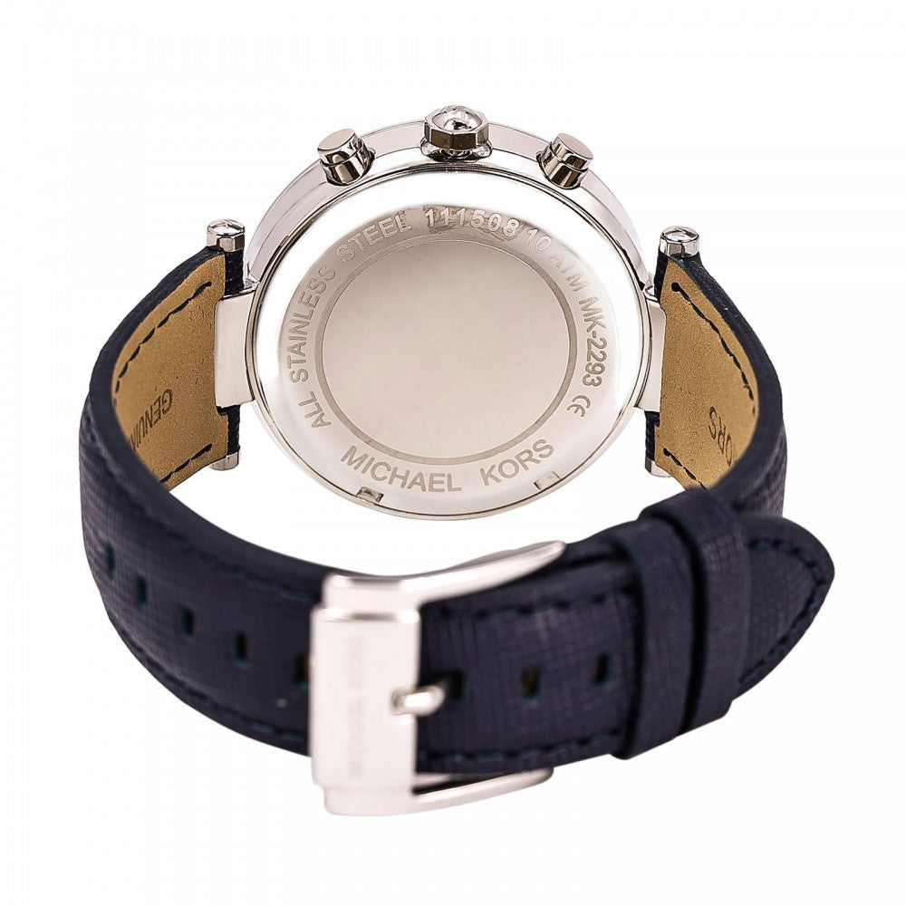 Michael Kors Parker White Dial Navy Blue Leather Strap Watch for Women - MK2293 Buy Now By Michael Kors