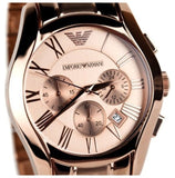 Emporio Armani Valente Chronograph Rose Gold Dial Rose Gold Steel Strap Watch For Men - AR0365 Buy Now By Emporio Armani
