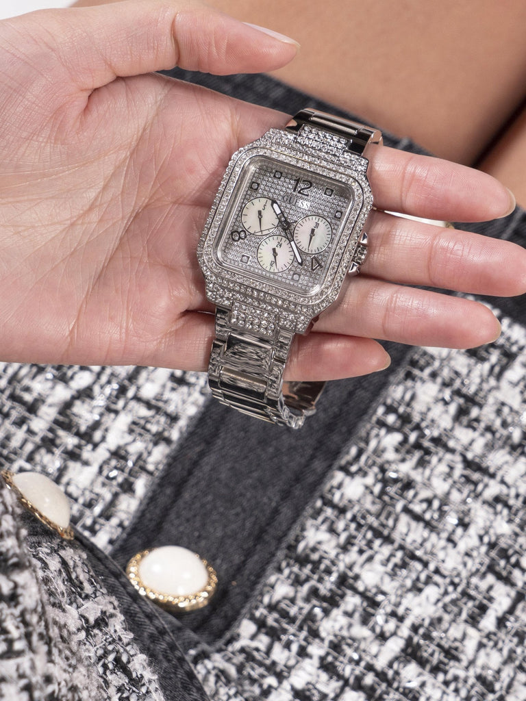 Guess Deco Multifunction Quartz Silver Dial Silver Steel Strap Watch For Women - GW0472L1 Buy Now By Guess