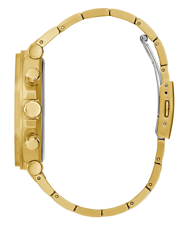 Guess Edge Chronograph Black Dial Gold Steel Strap Watch For Men - GW0539G2 Buy Now By Guess