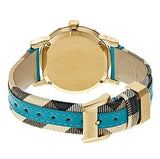 Burberry Heritage Gold Dial Blue Leather Strap Watch for Women - BU9112 Buy Now By Burberry