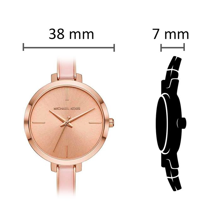 Michael Kors Jaryn Analog Gold Dial Pink Steel Strap Watch For Women - MK4343 Buy Now By Michael Kors