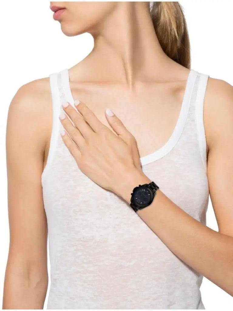 Michael Kors Bradshaw Chronograph Black Dial Black Steel Strap Watch For Women - MK6058 Buy Now By Michael Kors