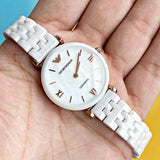 Emporio Armani Ceramica Mother of Pearl Dial White Ceramic Strap Watch For Women - AR1486 Buy Now By Emporio Armani