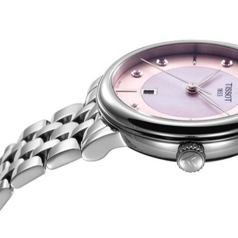 Tissot T Classic Carson Premium Pink Dial Silver Steel Strap Watch for Women - T122.210.11.159.00 Buy Now By Tissot
