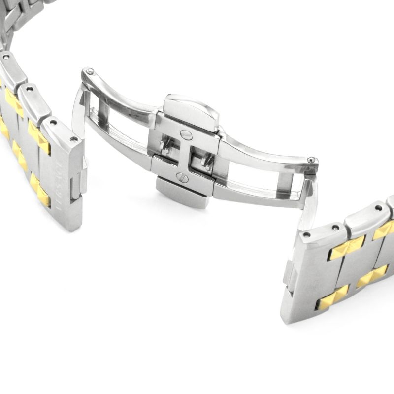 Versace Chain Reaction Quartz White Dial Two Tone Steel Strap Watch for Men - VEDY00519 Buy Now By Versace