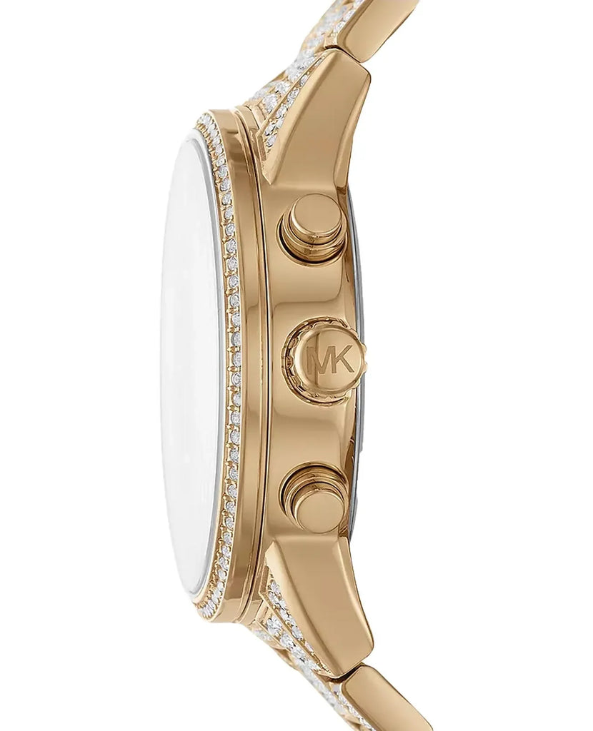 Michael Kors Ritz Three-Hand Glitz Crystals Gold Dial Gold Steel Strap Watch for Women - MK6747 Buy Now By Michael Kors