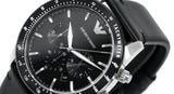 Emporio Armani Mario Chronograph Black Dial Black Leather Strap Watch For Men - AR11243 Buy Now By Emporio Armani