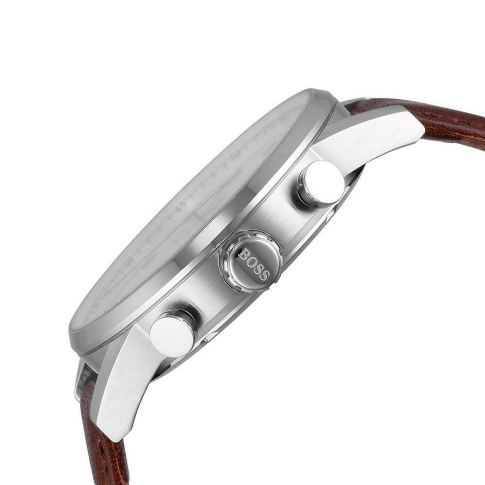 Hugo Boss Navigator White Dial Brown Leather Strap Watch for Men - 1513495 Buy Now By Hugo Boss