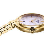Tissot Flamingo Mother of Pearl White Dial Gold Steel Strap Watch For Women - T094.210.33.111.00 Buy Now By Tissot