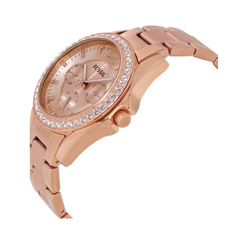 Fossil Riley Multifunction Rose Gold Dial Rose Gold Steel Strap Watch for Women - ES2811 Buy Now By Fossil
