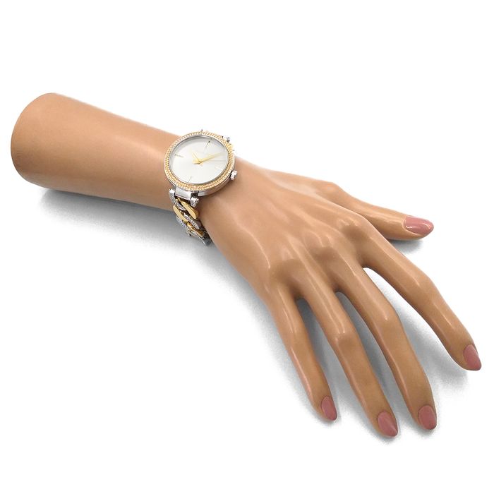 Michael Kors Catelyn Three-Hand Crystals Silver Dial Two Tone Steel Strap Watch for Women - MK4633 Buy Now By Michael Kors