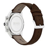 Hugo Boss Grand Prix Grey Dial Brown Leather Strap Watch for Men - 1513476 Buy Now By Hugo Boss