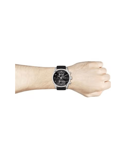 Hugo Boss Skymaster Black Dial Black Leather Strap Watch for Men - 1513782 Buy Now By Hugo Boss