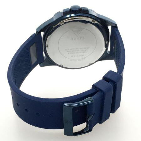Guess Frontier Crystals Blue Dial Blue Silicon Strap Watch For Men - W1132G4 Buy Now By Guess