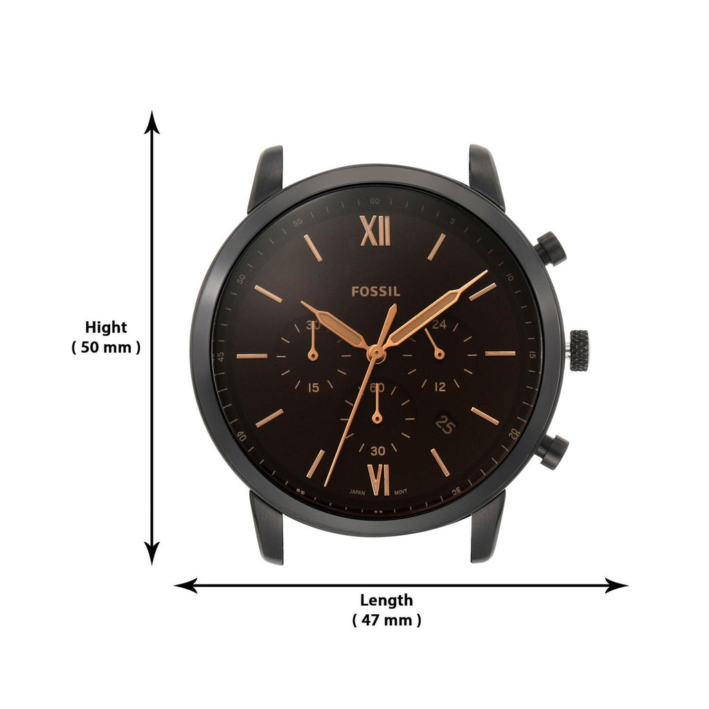 Fossil Neutra Chronograph Black Dial Black Steel Strap Watch for Men - FS5525 Buy Now By Fossil