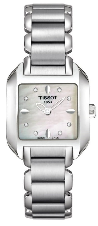 Tissot T Wave Diamonds Mother of Pearl Dial Silver Steel Strap Watch for Women - T02.1.285.74 Buy Now By Tissot