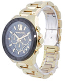 Michael Kors Brecken Chronograph Black Dial Gold Steel Strap Watch For Men - MK8848 Buy Now By Michael Kors