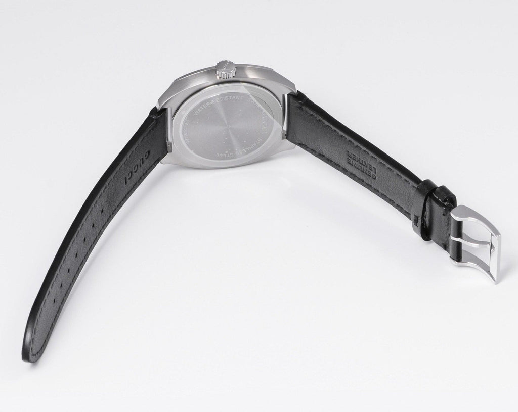 Gucci GG2570 Quartz Black Dial Black Leather Strap Watch For Men - YA142307 Buy Now By Gucci