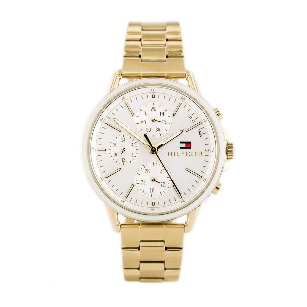 Tommy Hilfiger Carly White Dial Gold Steel Strap Watch for Women - 1781786 Buy Now By Tommy Hilfiger