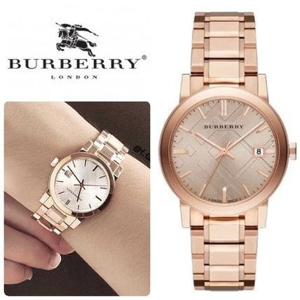 Burberry The City Rose Gold Dial Rose Gold Steel Strap Watch for Women - BU9034 Buy Now By Burberry