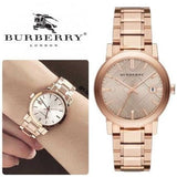 Burberry The City Rose Gold Dial Rose Gold Steel Strap Watch for Women - BU9034 Buy Now By Burberry