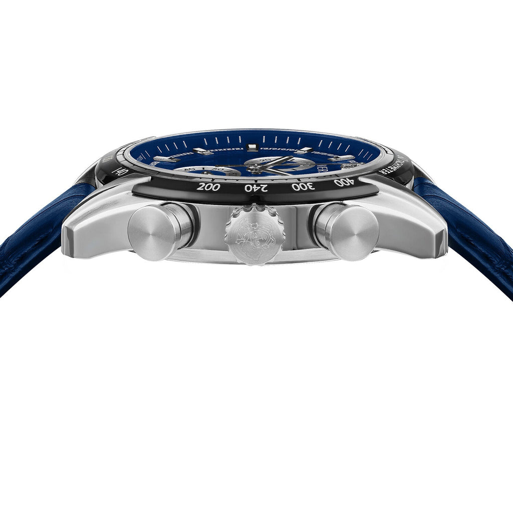 Versace V-Ray Chronograph Quartz Blue Dial Blue Leather Strap Watch for Men - VE2I00721 Buy Now By Versace