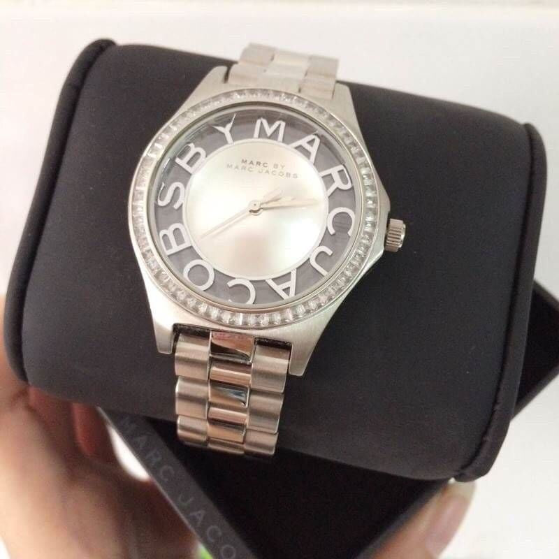 Marc Jacobs Henry Transparent Silver Dial Silver Steel Strap Watch for Women - MBM3337 Buy Now By Marc Jacobs